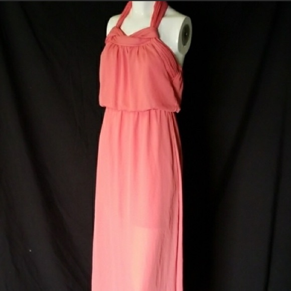 coral maxi dress casual
